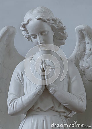Saint Peter`s Catholic Church angel sculpture Editorial Stock Photo