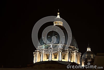 Saint Peter's Cupola by night Editorial Stock Photo