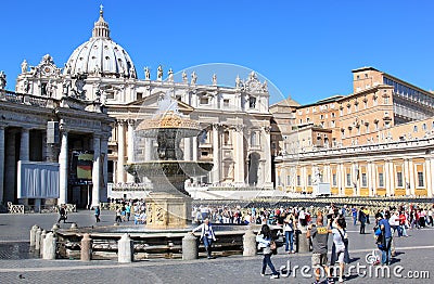 Fountain of Bernini at the Piazza San Pietro, Rome Editorial Stock Photo