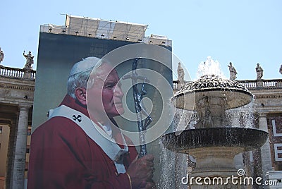 Saint Peter`s Square, Rome, Saint Peter`s Basilica, statue, monument, wall, building Editorial Stock Photo