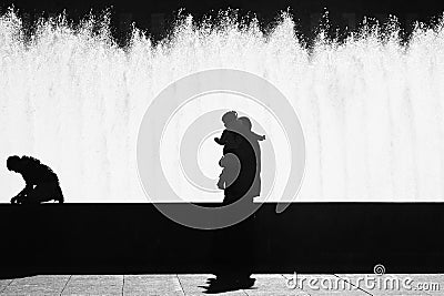 SAINT-PETERSBURG, RUSSIA. Complex of singing fountains at Moscow Square in sunny day. Editorial Stock Photo
