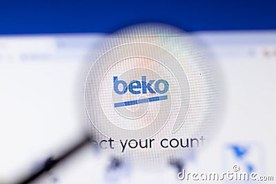 Saint-Petersburg, Russia - 18 February 2020: Beko company website page logo on laptop display. Screen with icon, Illustrative Editorial Stock Photo