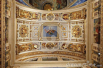 Part of ceiling in St. Isaac`s Cathedral Editorial Stock Photo