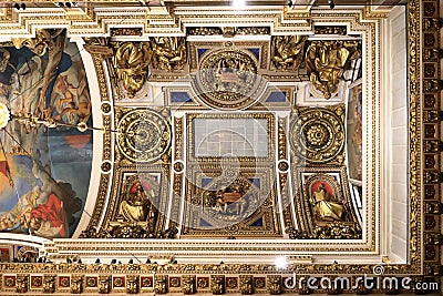 View of mosaic on ceiling in St. Isaac`s Cathedral Editorial Stock Photo