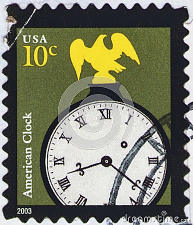 Saint Petersburg, Russia - January 25, 2020: Postage stamp issued in the United States of America with the image of the American Editorial Stock Photo