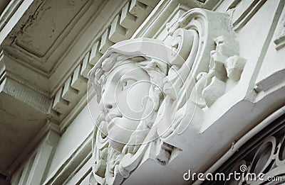 Architectural details, close-up.Fragment of a bas-relief, St. Petersburg Editorial Stock Photo