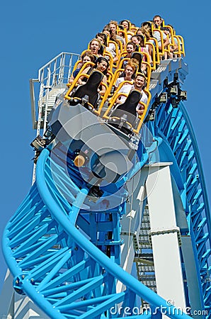 A popular attraction is the Russian roller coaster. Editorial Stock Photo