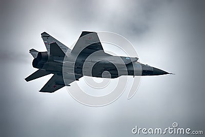 MiG-25 supersonic twin-engine Soviet high-altitude fighter-interceptor Editorial Stock Photo