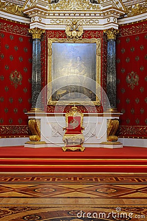 Saint Petersburg, Russia - June 14, 2016: Small Throne Room of the Winter Palace, Interior of the State Hermitage, a museum of art Editorial Stock Photo