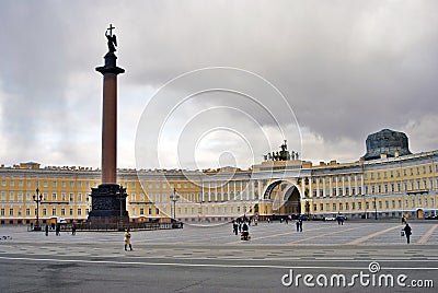 Saint Petersburg, Russia. View of Dvortsovaya Square Editorial Stock Photo