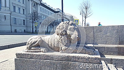 Saint-Petersburg`s lions. Sculpture of lions Vector Illustration