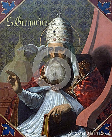 Saint Pope Gregory I Stock Photo