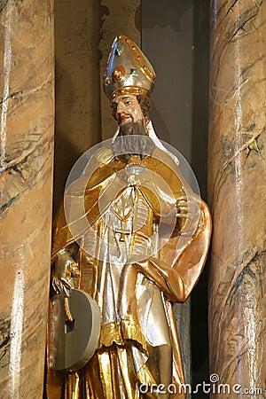 Saint Quirinus statue on the altar of St Florian in the parish church of Saint George in Gornja Stubica, Croatia Stock Photo