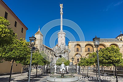 Saint Raphael Triumph statue in Cordoba, Spain. Stock Photo