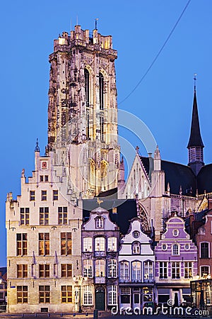 Saint Rumbold's Cathedral in Mechelen Stock Photo