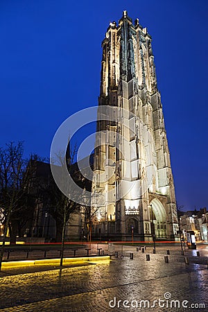 Saint Rumbold's Cathedral in Mechelen Stock Photo