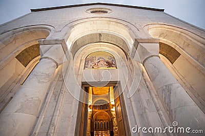 Saint Sava cathedral entrance Stock Photo
