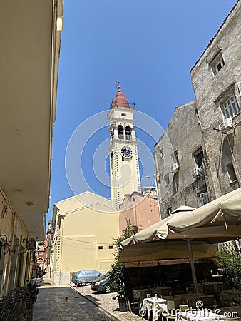 Saint Spyridon church, Corfu Town, Greece Editorial Stock Photo