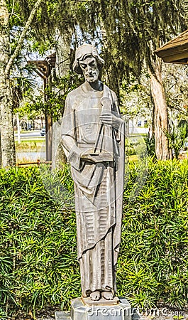 Saint Statue Garden Mission Nombre Dios Saint Augustine Florida Editorial Stock Photo