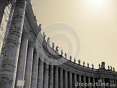 The colonnades of Vatican City under the shining sun Editorial Stock Photo