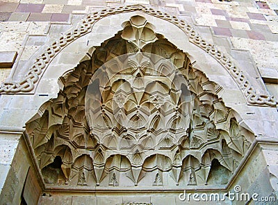 The main door arch of Saint Stepanos Monastery and church , Jolfa , Iran Stock Photo