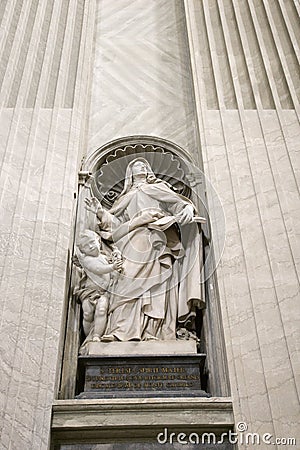 Saint Teresa statue inside St. Peter's. Editorial Stock Photo