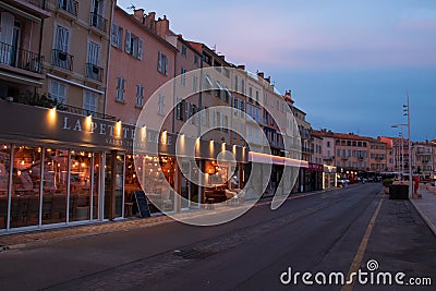 The port of Saint-Tropez, France photographed in the early morning Editorial Stock Photo