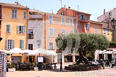 Saint-Tropez street French Riviera Editorial Stock Photo