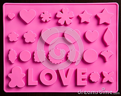 Saint Valentines pink icons Stock Photo