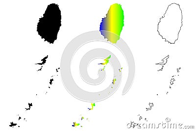 Saint Vincent and the Grenadines map vector Vector Illustration