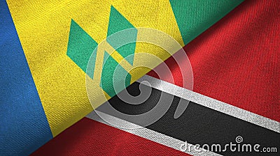 Saint Vincent and the Grenadines and Trinidad and Tobago two flags Stock Photo