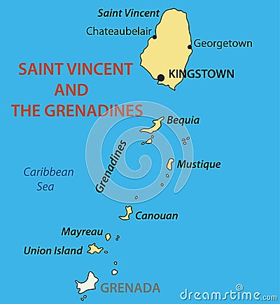 Saint Vincent and the Grenadines - vector map Vector Illustration