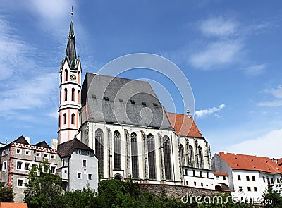 Saint Vitus church in Cesky Krumlov Stock Photo