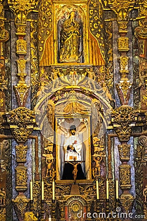 Saint Xavier Statue Mission San Xavier Catholic Church Tuscon Arizona Stock Photo