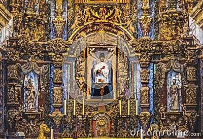 Saint Xavier Statue Mission San Xavier Catholic Church Tuscon Arizona Stock Photo