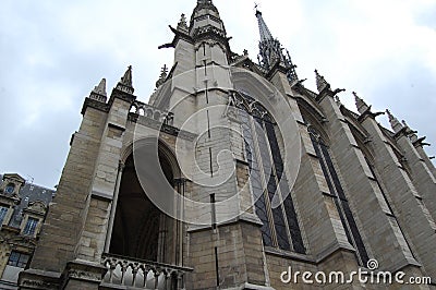 Sainte Chapelle, a royal chapel within the medieval Palais de la Cite in Paris, France Stock Photo