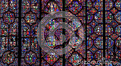 The Sainte-Chapelle stain-glass windows, Paris, France Stock Photo