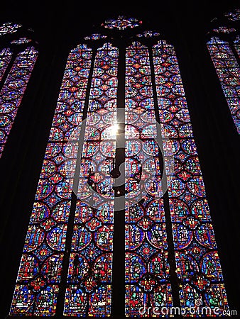 Sainte-Chapelle Stained Glass Stock Photo