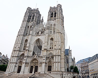 Saints Michael and Gudule in Brussels Stock Photo