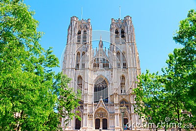 Saints Michael and Gudule in Brussels Stock Photo