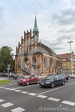 Saints Peter and Paul medieval church Szczecin Editorial Stock Photo