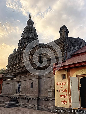 Sajjangad Ramdas Swami Historical Temple (1347-1527) at sajjangad, parali village satara, maharashtra, India. Editorial Stock Photo