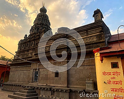 Sajjangad Ramdas Swami Historical Temple (1347-1527) at sajjangad, parali village satara, maharashtra, India. Editorial Stock Photo