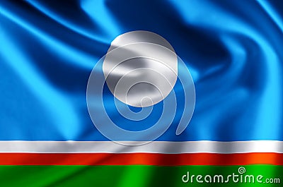 Sakha realistic flag illustration. Cartoon Illustration