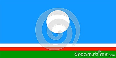 Sakha republic flag vector illustration. Yakutia flag. Vector Illustration