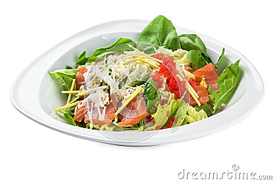 Saki Kunsei Sarada salad plate - isolated on white Stock Photo