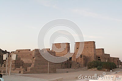 Philae temple in Aswan on the Nile in Egypt, Africaa Ruins in Egypt Pharaoh Statue Stock Photo