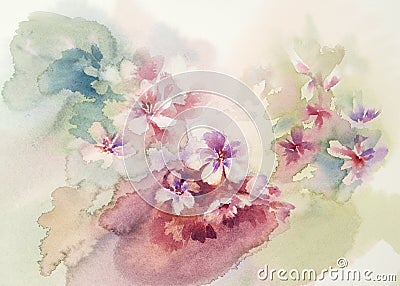 Sakura bloom watercolor Stock Photo