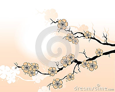 Sakura Branch Vector Illustration