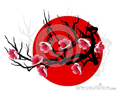 SAKURA branch Vector Illustration